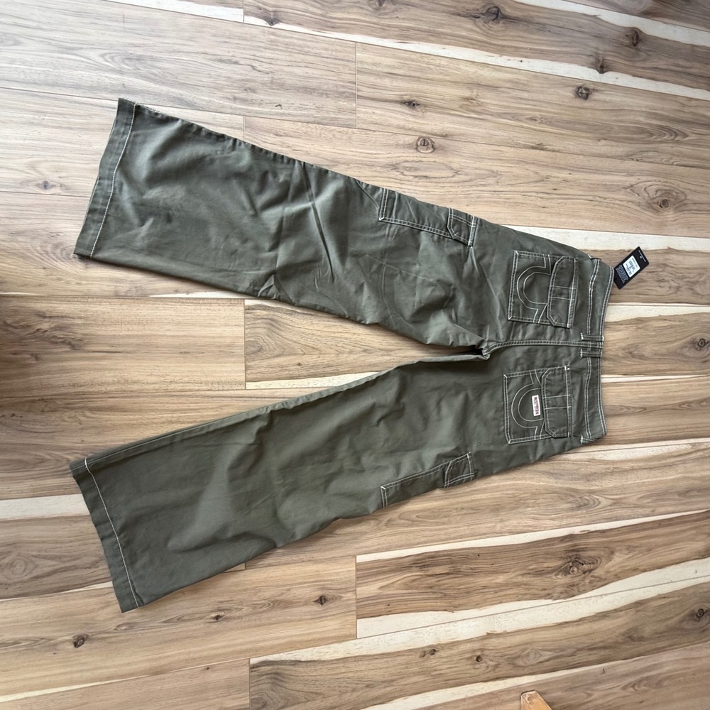 True Religion Kalamata Bobbi Baggy Cargo Pants Wide Leg Contrast Stitch‎ 29 - Picture 8 of 8